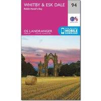 Landranger 94 Whitby, Esk Dale & Robin Hood's Bay Map With Digital Version, Pink