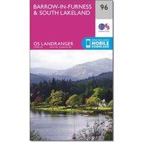 OS Landranger 96 Barrow-in-Furness & South Lakeland Map, Pink