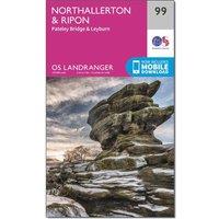 Landranger 99 Northallerton & Ripon, Pateley Bridge & Leyburn Map With Digital Version, Pink