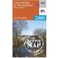 Explorer Active 183 Chelmsford & The Rodings Map With Digital Version, Orange