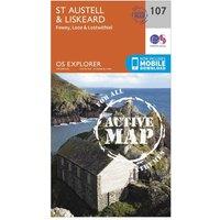 Explorer Active 107 St Austell & Liskeard Map With Digital Version, Orange