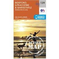 Explorer Active 139 Bideford, Ilfracombe & Barnstaple Map With Digital Version, Orange