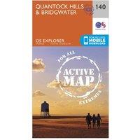 Explorer Active 140 Quantock Hills & Bridgewater Map With Digital Version, Orange