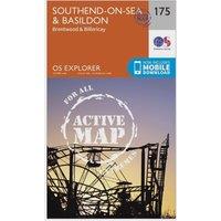 Explorer Active 175 Southend-on-Sea & Basildon Map With Digital Version, Orange