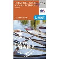 Explorer Active 205 Stratford-upon-Avon & Evesham Map With Digital Version, Orange