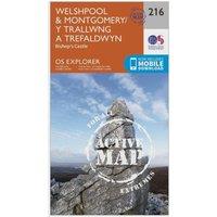 Explorer Active 216 Welshpool & Montgomery Map With Digital Version, Orange