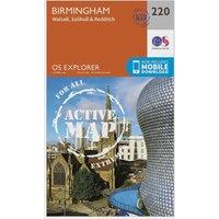 Explorer Active 220 Birmingham, Walsall, Solihull & Redditch Map With Digital Version, Orange