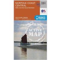Explorer Active 251 Norfolk Coast Central Map With Digital Version, Orange