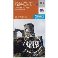 Explorer Active 258 Stoke-on-Trent & Newcastle-under-Lyme Map With Digital Version, Orange