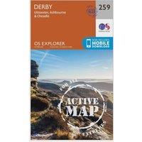 Explorer Active 259 Derby, Uttoxeter, Ashbourne & Cheadle Map With Digital Version, Orange