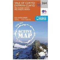 Explorer Active 264 Vale of Clwyd, Rhyl, Denbigh & Ruthin Map With Digital Version, Orange