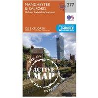 Explorer Active 277 Manchester & Salford Map With Digital Version, Orange