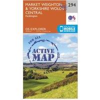 Explorer Active 294 Market Weighton & Yorkshire Wolds Central Map With Digital Version, Orange
