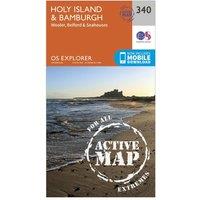 Explorer Active 340 Holy Island & Bamburgh Map With Digital Version, Orange