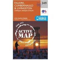 Explorer Active 349 Falkirk, Cumbernauld & Livingston Map With Digital Version, Orange