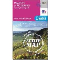 Landranger Active 100 Malton & Pickering, Helmsley & Easingwold Map With Digital Version, Pink