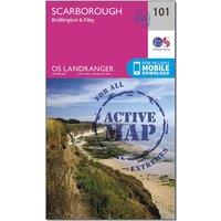 Landranger Active 101 Scarborough, Bridlington & Filey Map With Digital Version, Pink