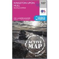 Landranger Active 107 Kingston upon Hull, Beverley & Driffield Map With Digital Version, Pink