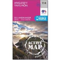 Landranger Active 114 Anglesey Map With Digital Version, Pink