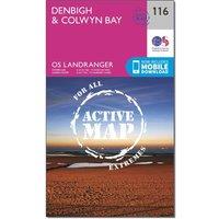 Landranger Active 116 Denbigh & Colwyn Bay Map With Digital Version, Pink