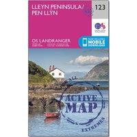 Landranger Active 123 Lleyn Peninsula Map With Digital Version, Pink