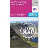 Landranger Active 124 Porthmadog & Dolgellau Map With Digital Version, Pink