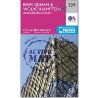 Landranger Active 139 Birmingham & Wolverhampton Map With Digital Version, Pink