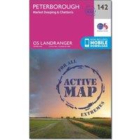 Landranger Active 142 Peterborough, Market Deeping & Chatteris Map With Digital Version, Pink
