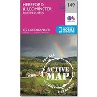 Landranger Active 149 Hereford & Leominster, Bromyard & Ledbury Map With Digital Version, Pink