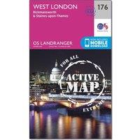 Landranger Active 176 West London, Rickmansworth & Staines Map With Digital Version, Pink