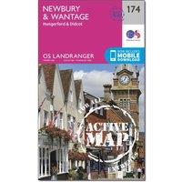 Landranger Active 174 Newbury & Wantage, Hungerford & Didcot Map With Digital Version, Pink