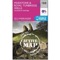 Landranger Active 188 Maidstone & Royal Tunbridge Wells Map With Digital Version, Pink