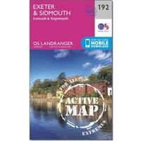 Landranger Active 192 Exeter & Sidmouth, Exmouth & Teignmouth Map With Digital Version, Pink