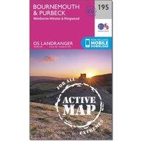 Landranger Active 195 Bournemouth & Purbeck, Wimborne Minster & Ringwood Map With Digital Version, Pink
