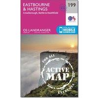 Landranger Active 199 Eastbourne & Hastings, Battle & Heathfield Map With Digital Version, Pink