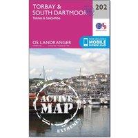 Landranger Active 202 Torbay, South Darrmoor, Totnes & Salcombe Map With Digital Version, Pink