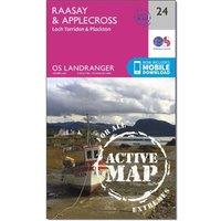 Landranger Active 24 Raasay & Applecross, Loch Torridon & Plockton Map With Digital Version, Pink