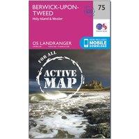 Landranger Active 75 Berwick-upon-Tweed Map With Digital Version, Pink
