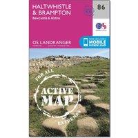 Landranger Active 86 Haltwhistle & Brampton, Bewcastle & Alston Map With Digital Version, Pink