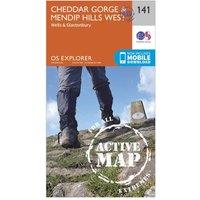 Explorer Active 141 Cheddar Gorge & Mendip Hills West Map With Digital Version, Orange