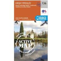 Explorer Active 136 High Weald & Royal Tunbridge Wells Map With Digital Version, Orange