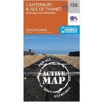 Explorer Active 150 Canterbury & The Isle of Thanet Map With Digital Version, Orange
