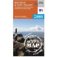 Explorer Active 392 Ben Nevis Map With Digital Version, Orange