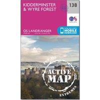 Landranger Active 138 Kidderminster & Wyre Forest Map With Digital Version, Pink