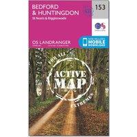 Landranger Active 153 Bedford, Huntingdon, St. Neots & Biggleswade Map With Digital Version, Pink