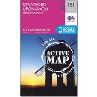 Landranger Active 151 Stratford-upon-Avon, Warwick & Banbury Map With Digital Version, Pink