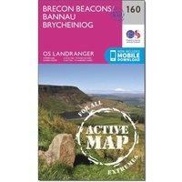 Landranger Active 160 Brecon Beacons Map With Digital Version, Pink