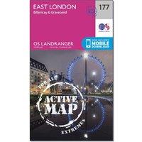 Landranger Active 177 East London, Billericay & Gravesend Map With Digital Version, Pink