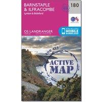 Landranger Active 180 Barnstaple & Ilfracombe, Lynton & Bideford Map With Digital Version, Pink
