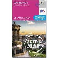 Landranger Active 66 Edinburgh, Penicuik & North Berwick Map With Digital Version, Orange